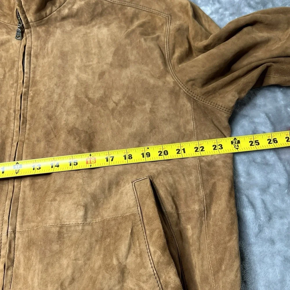 Jos  A Bank Jacket Men Size Large Brown Bomber Signature Collection Preppy Suede